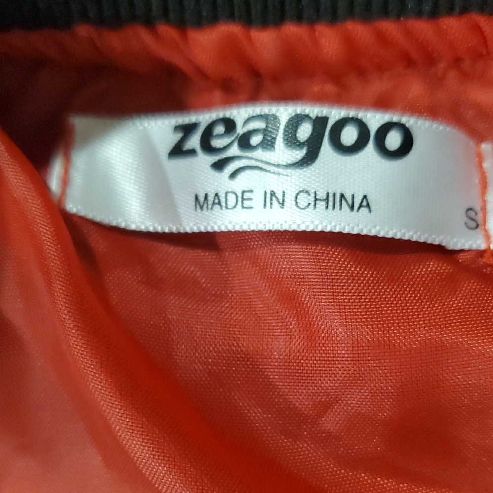 Kids Red Bomber Jacket with Black Trim - Picture 8 of 8